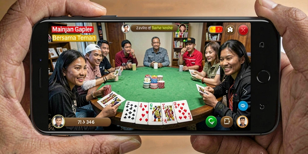 Screenshot gameplay Gaple dengan suasana seru dan interaktif.