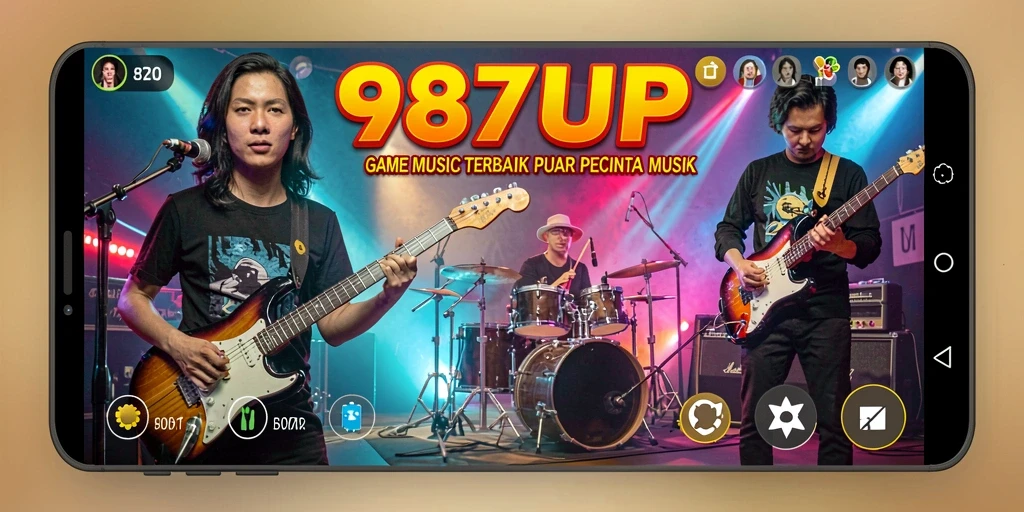 Tampilan antarmuka permainan musik yang menarik di 987UP.