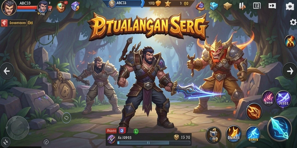 Tampilan gameplay di ABC33 dengan aksi pertarungan yang mendebarkan.
