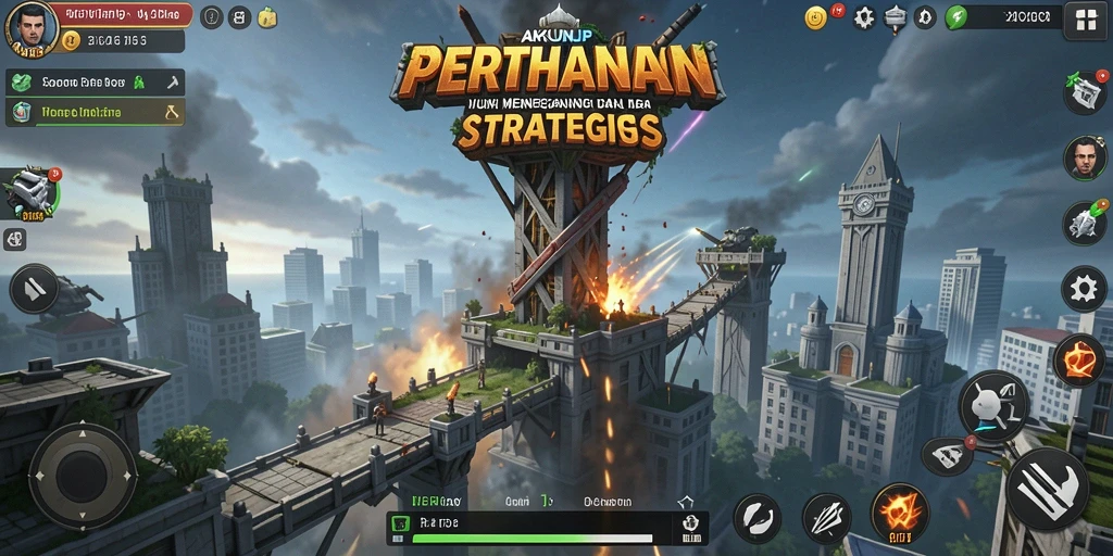 Tampilan gameplay menegangkan dalam permainan Tower Defense.
