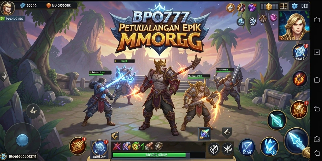 Screenshot gameplay BPO777 menampilkan aksi seru dalam pertempuran MMORPG.