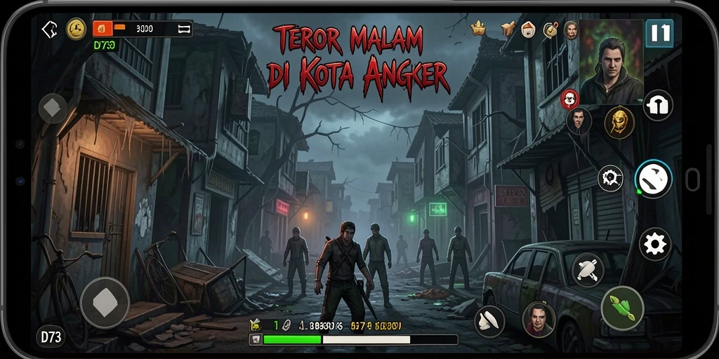 Screenshot D73 menampilkan suasana mencekam saat gameplay.