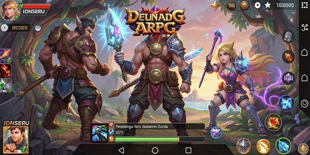Tampilan gameplay yang seru dan dinamis dalam IDNSERU.