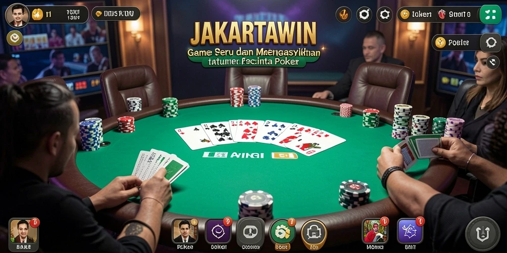 Screenshot JAKARTAWIN menampilkan aksi seru dalam permainan Poker.