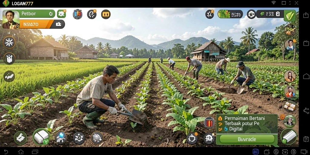 Gameplay LOGAM777 yang menarik dengan beragam aktivitas bertani.