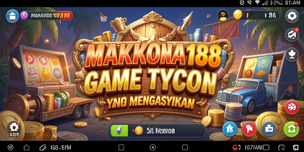 Screenshot gameplay MAHKOTA188 menampilkan pengelolaan bisnis yang seru.