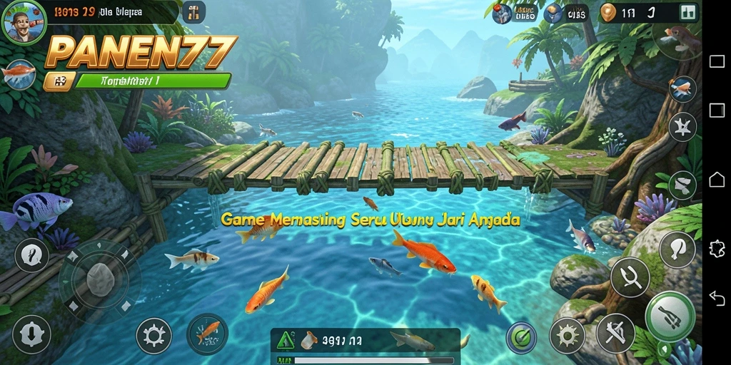 Screenshot menunjukkan aksi memancing yang menarik dan mendebarkan.