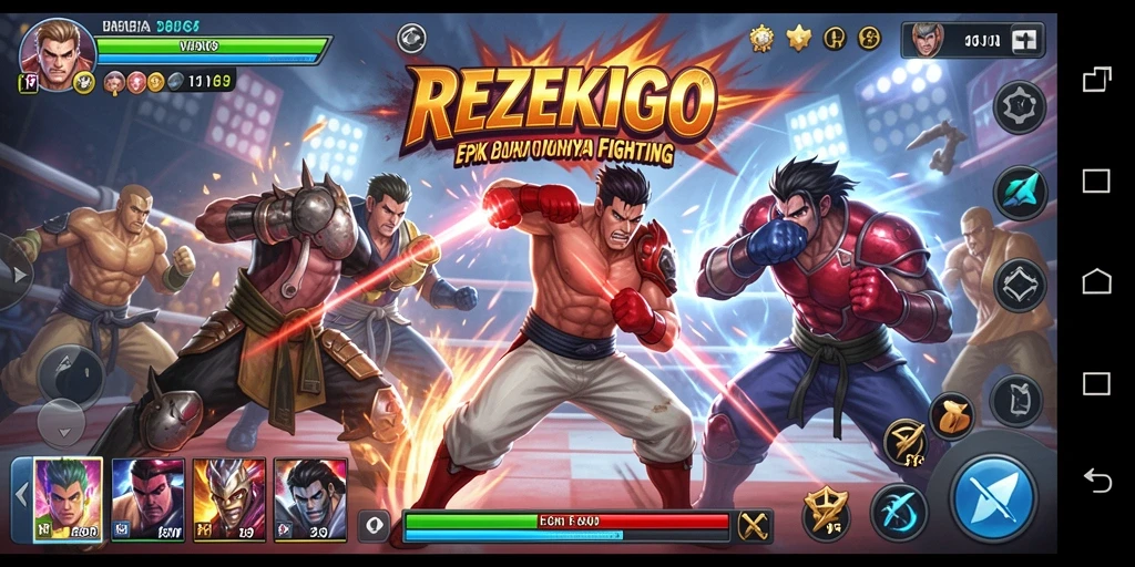 Tampilan gameplay memukau dari game Fighting REZEKIGO yang mendebarkan.