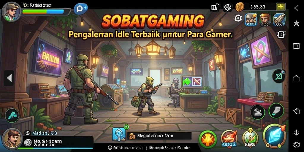 Screenshot utama menunjukkan gameplay santai SOBATGAMING.