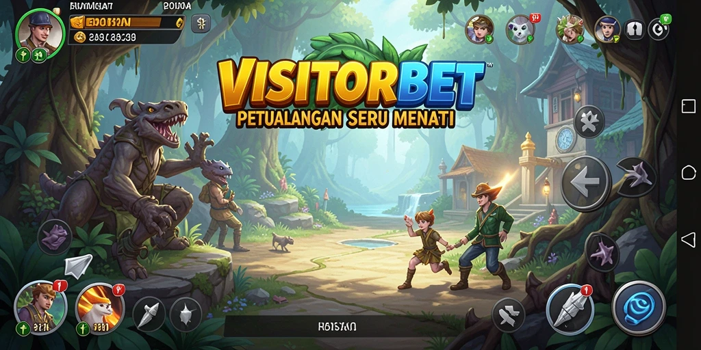 Screenshot utama VISITORBET menampilkan momen mendebarkan dalam gameplay petualangan.