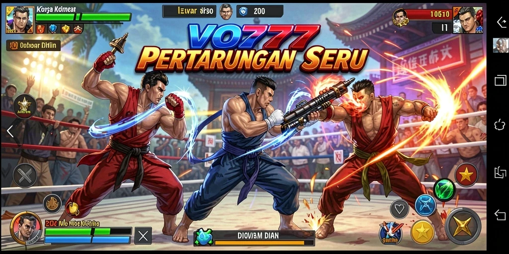 Tangkapan layar utama VO777 menampilkan aksi bertarung yang mendebarkan.