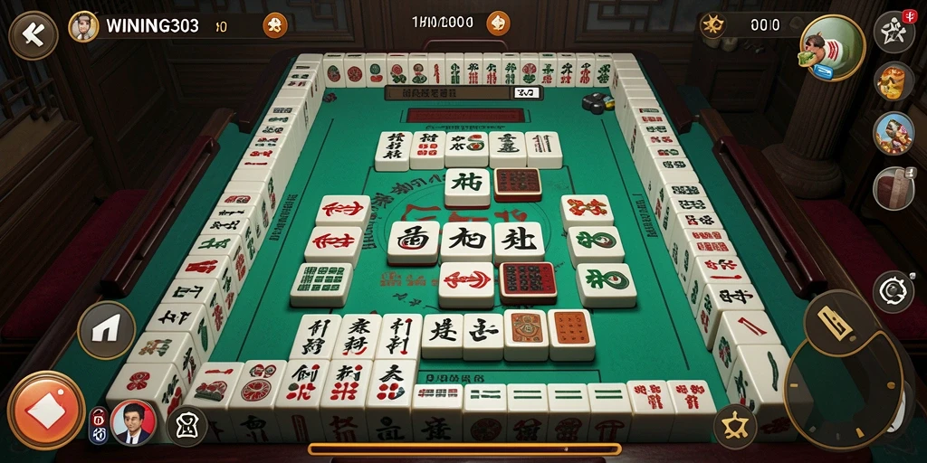 Tampilan gameplay seru dalam WINNING303 yang penuh tantangan Mahjong.
